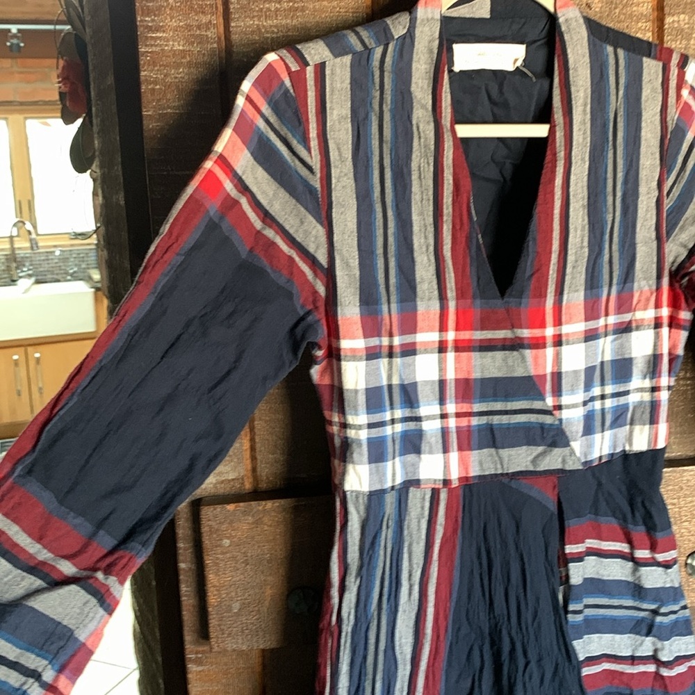 Anthropologie womens long dress size XS Isabella Sinclair tartan boho preppy - Picture 6 of 13